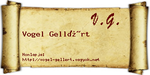 Vogel Gellért névjegykártya